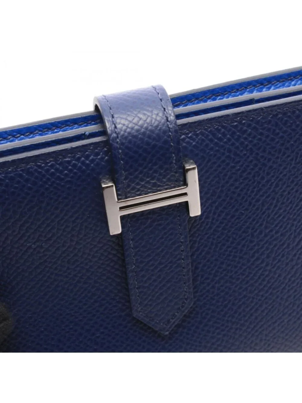 Hermes Bifold Wallet Bearn Soufflet Verso Blue Saphir France